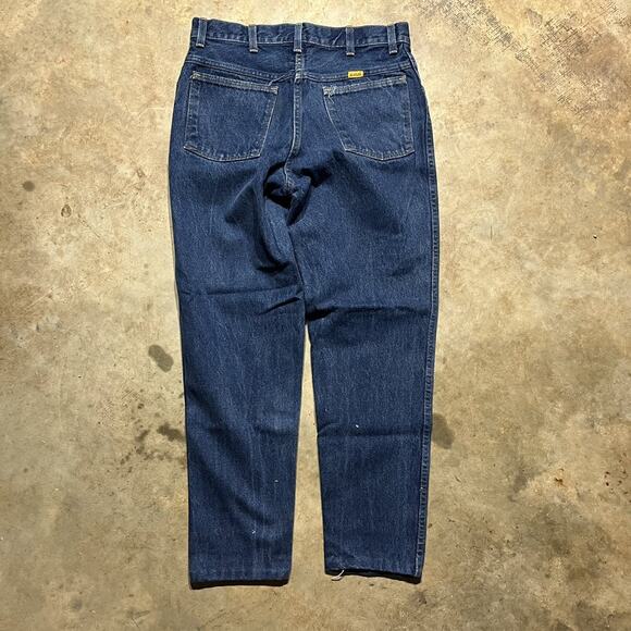 Vintage 70s Rustler Dark Wash Talon Tapered Leg Jeans 30x28 - Picture 2 of 5